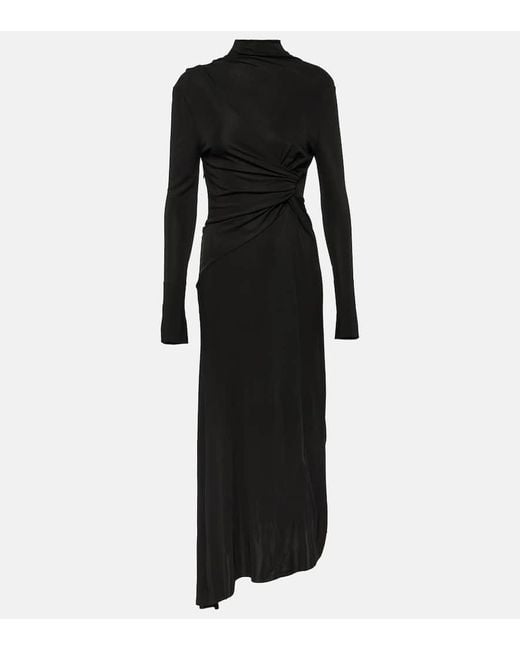 Victoria Beckham Black Gathered Bodycon Dress,