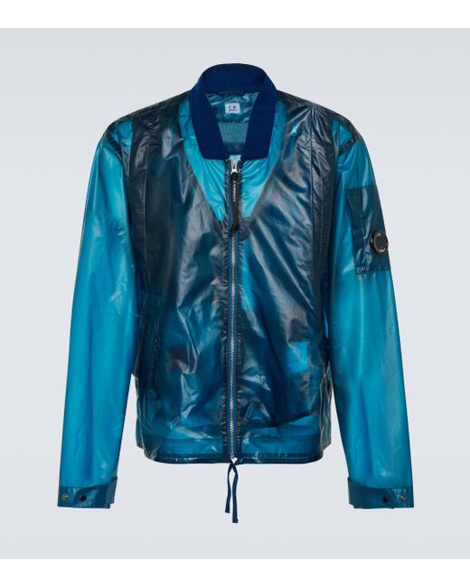 C P Company Blue Pium Bomber Jacket for men