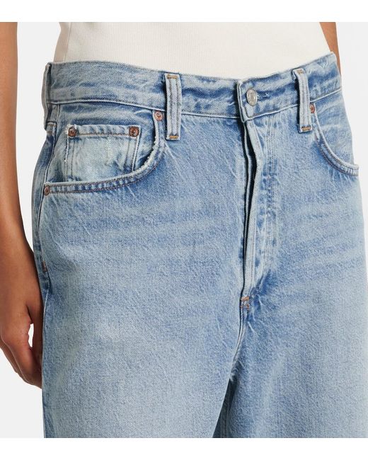 Agolde Blue Low Slung Baggy Wide-Leg Jeans