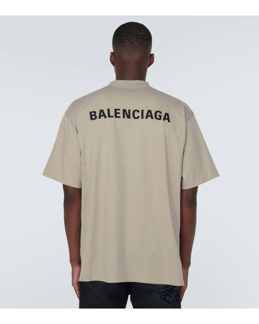 Balenciaga Natural Cotton Jersey T-shirt for men