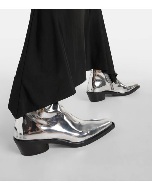 Proenza Schouler White Bronco Metallic Ankle Boots