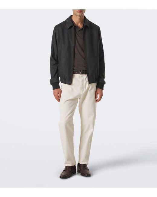 Fedeli Black Cashmere Blouson Jacket for men