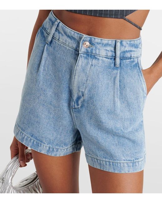 7 For All Mankind Blue High-Rise Shorts