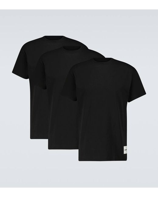 Jil Sander Set aus drei T-Shirts aus Baumwolle in Black für Herren