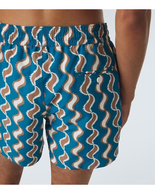 Frescobol Carioca Blue Rio Printed Swim Trunks for men
