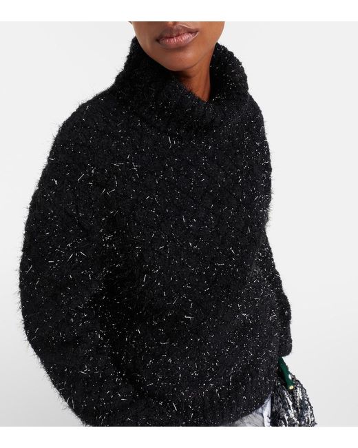 Dries Van Noten Black Wool-Blend Turtleneck Sweater