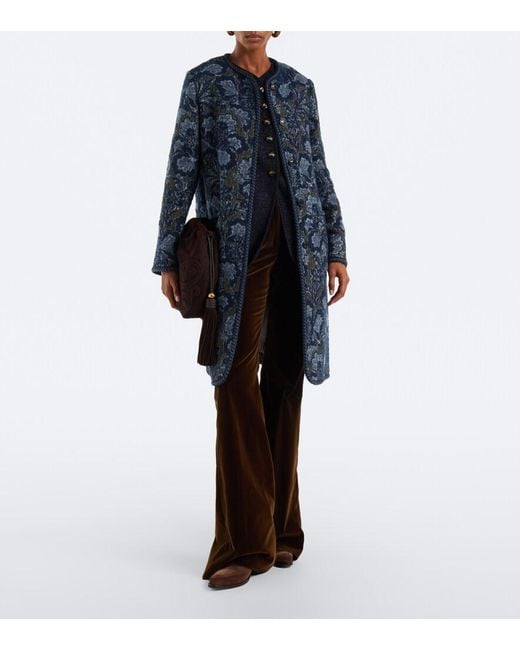 Etro Blue Wool-Blend Vest
