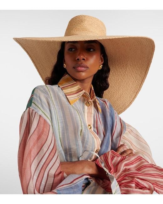 Zimmermann Brown Raffia Sun Hat