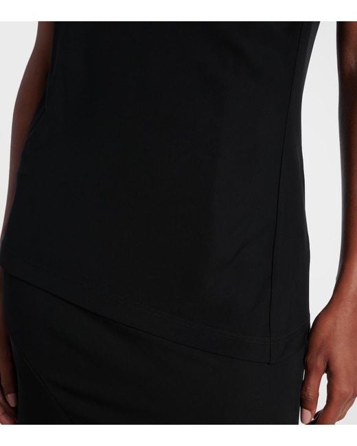 The Row Black Isadra Draped Jersey Top
