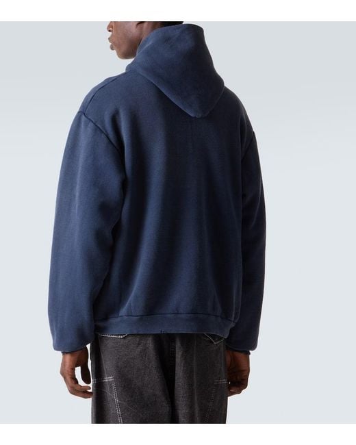 A.PRESSE Vintage Cotton Zip-Up Hoodie in Blue for Men | Lyst