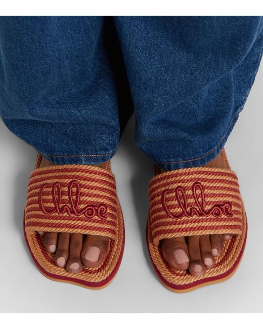 Chloé Pink Sand Logo Slides