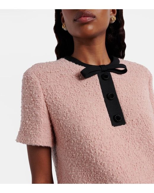 Valentino Pink Vgold Wool-Blend Tweed Minidress