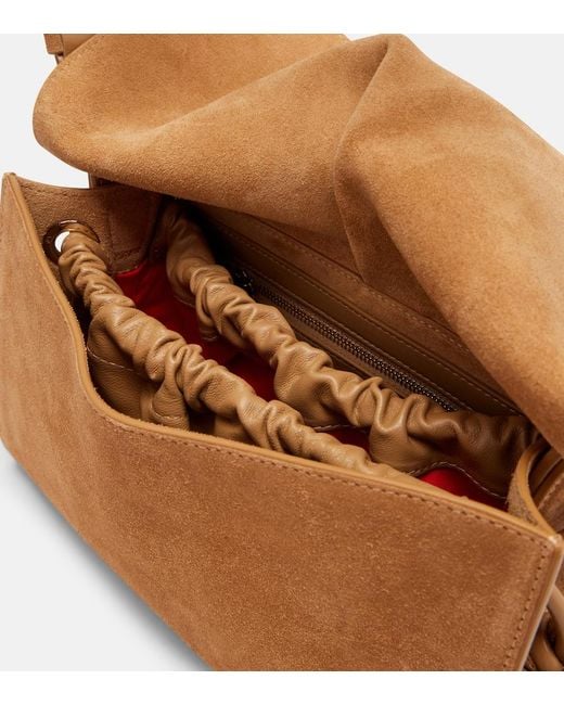Christian Louboutin Brown Baggy Small Suede Shoulder Bag