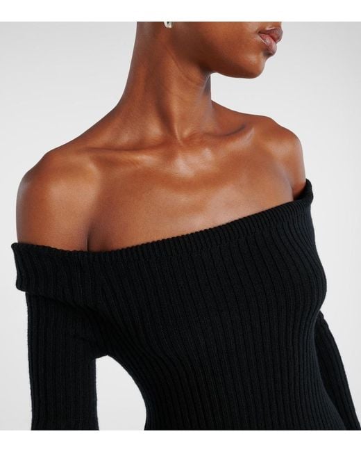 Max Mara Black Wool And Cashmere-Blend Maxi Dress