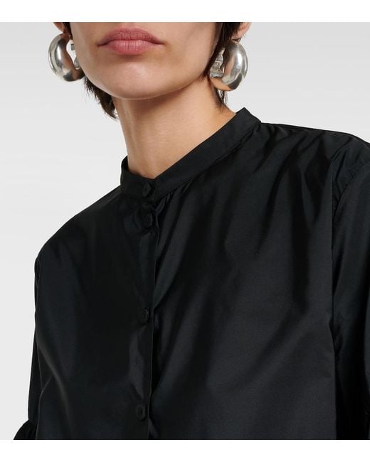 Jil Sander Black Puff-Sleeve Blouse