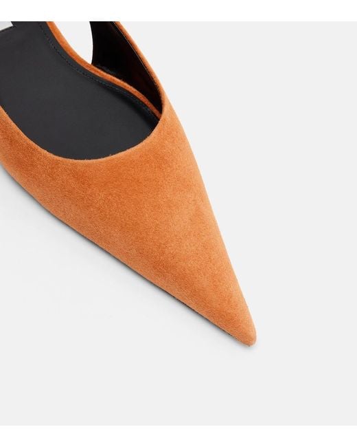 Victoria Beckham Brown Suede Slingback Flats