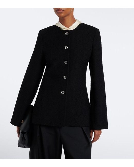 Rohe Black Knitted Wool-Blend Cardigan
