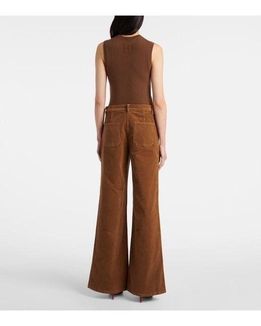 Nili Lotan Brown Florence High-Rise Corduroy Flared Pants