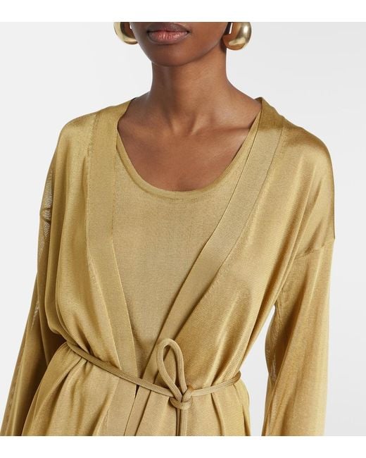 Max Mara Yellow Danza Wrap Cardigan