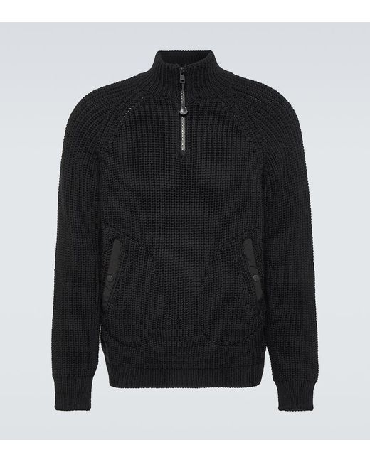 X Pharrell Williams jersey de lana con cremallera Moncler Genius de hombre de color Black