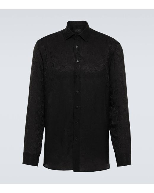 Etro Black Floral Paisley Shirt for men
