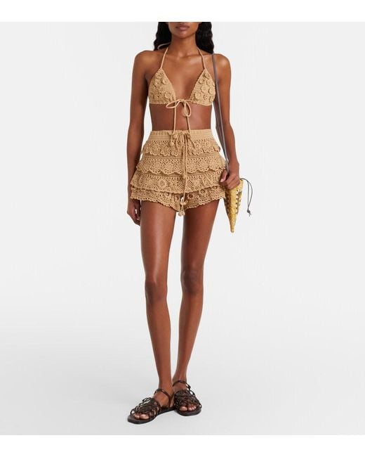 Loewe Natural Paula's Ibiza Crochet Cotton Micro Shorts