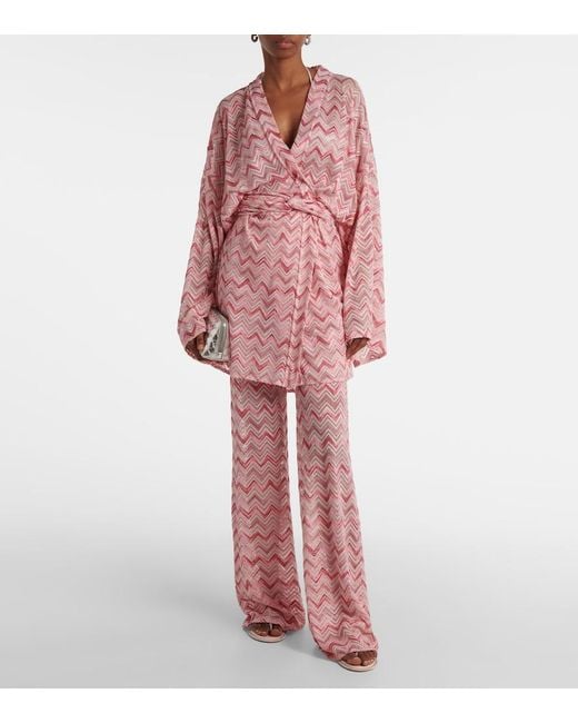 Missoni Pink Zigzag Lame Robe
