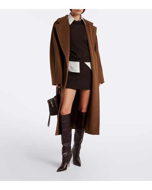 Jardin Des Orangers Black Wool And Cashmere Jacquard Miniskirt