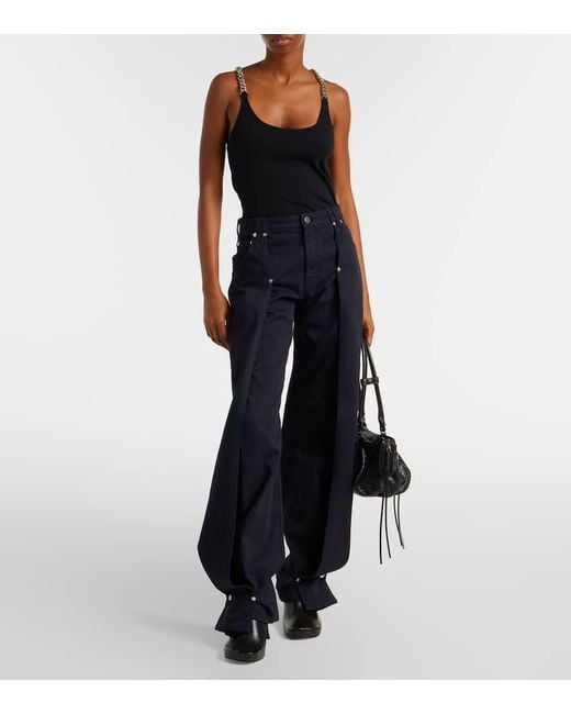 Jean Paul Gaultier Blue Low-Rise Wide-Leg Jeans