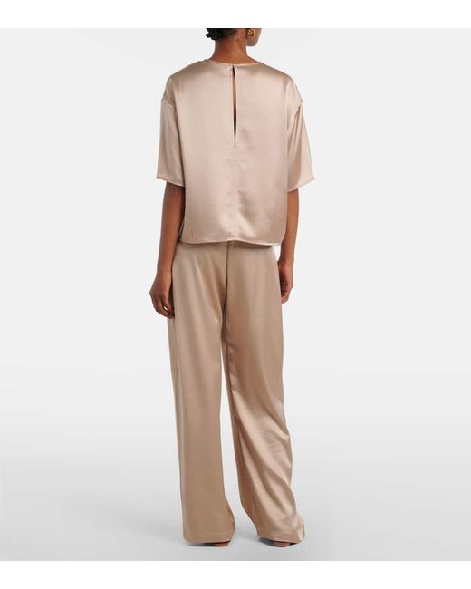 T-Shirt Barb En Satin Leset en coloris Natural