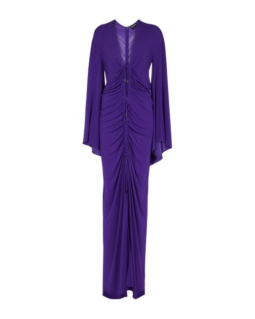 Tom Ford Purple Ruched Maxi Dress