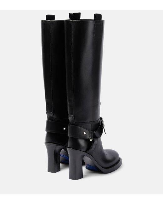 Burberry Black Stirrup Leather Knee-high Boots