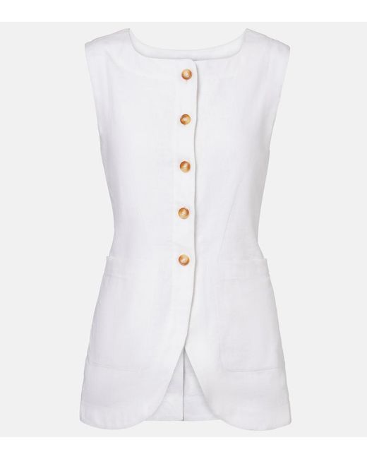 Chaleco Emma De Lino Posse de color White
