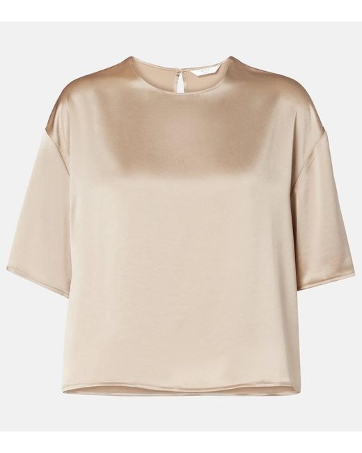 T-Shirt Barb En Satin Leset en coloris Natural