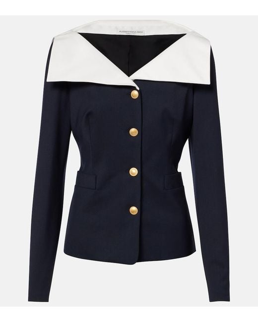 Alessandra Rich Blue Wool-Blend Jacket