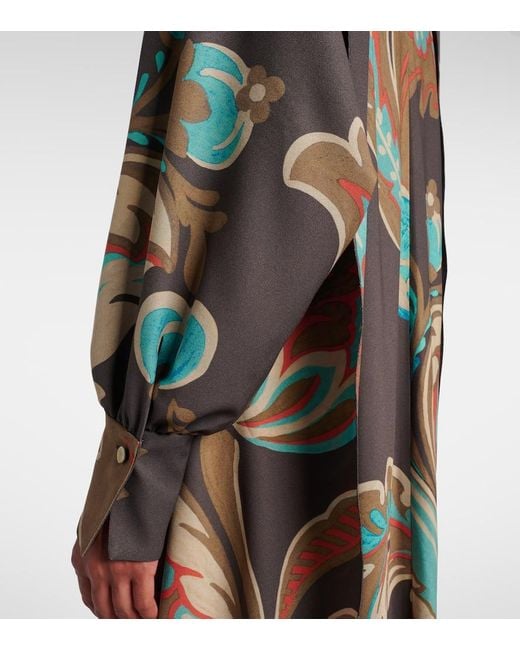 Vestido Largo Asimetrico Estampado Etro de color Multicolor