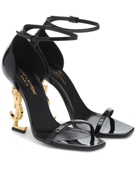 opyum sandals in patent leather with a black heel