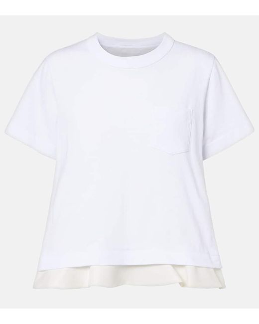 T-Shirt En Coton Sacai en coloris White