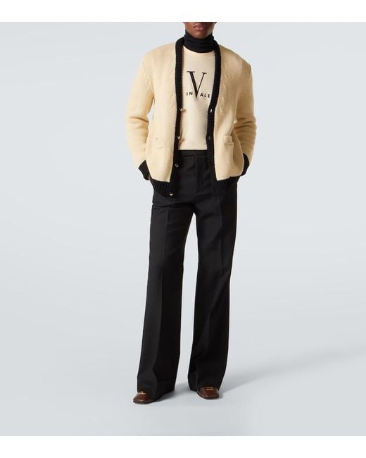 Valentino Black High-Rise Flared Pants for men