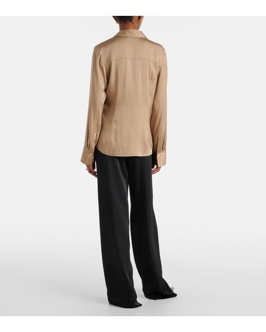 Vince Natural Silk-Blend Satin Shirt
