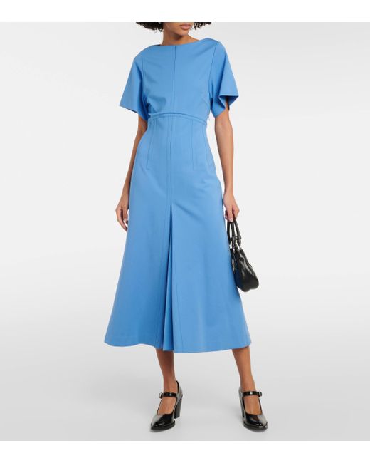 Dorothee Schumacher Blue Emotional Essence Jersey Midi Dress