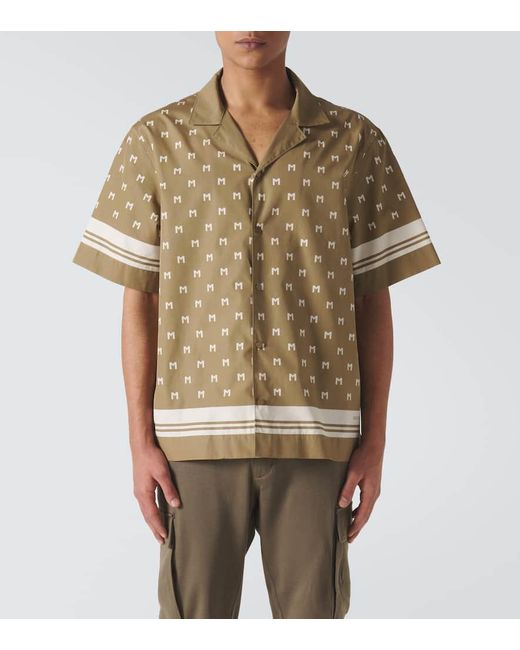 Camisa bowling de popelin de algodon estampada Moncler de hombre de color Natural