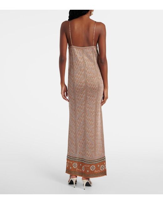 Valentino Natural Jacquard Lame Maxi Dress