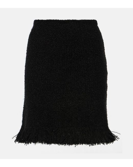 Minigonna in misto lana con frange di Chloé in Black