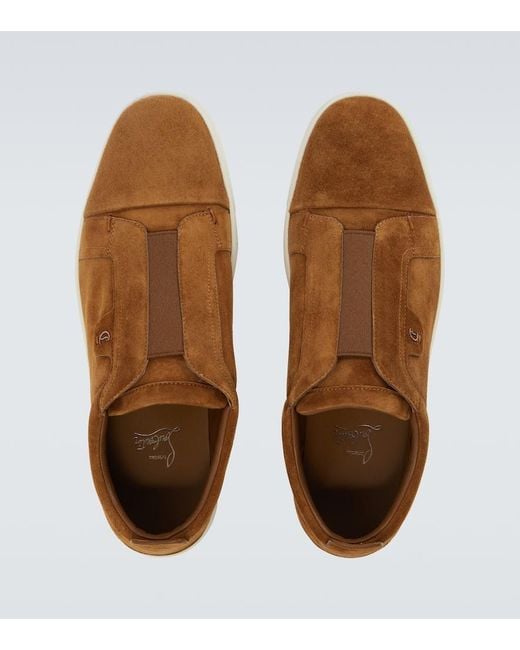 Christian Louboutin Slip-Ons St Louis Aus Veloursleder in Brown für Herren