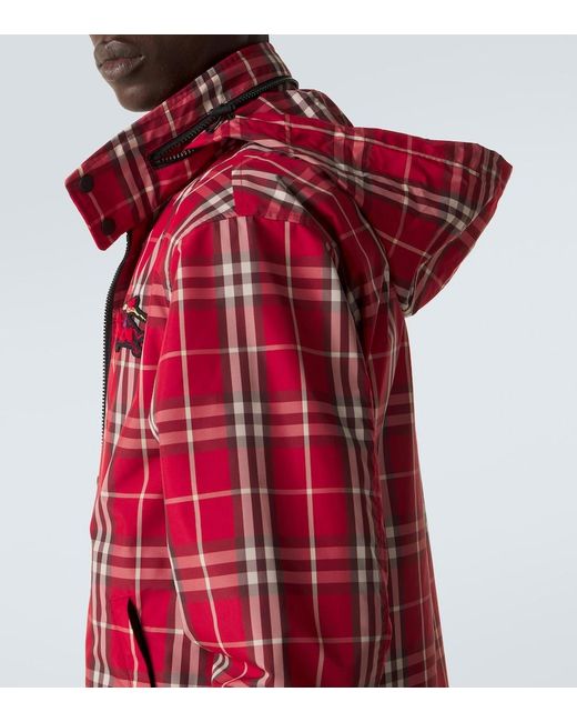 Burberry Red Check Wool-Blend Jacket for men