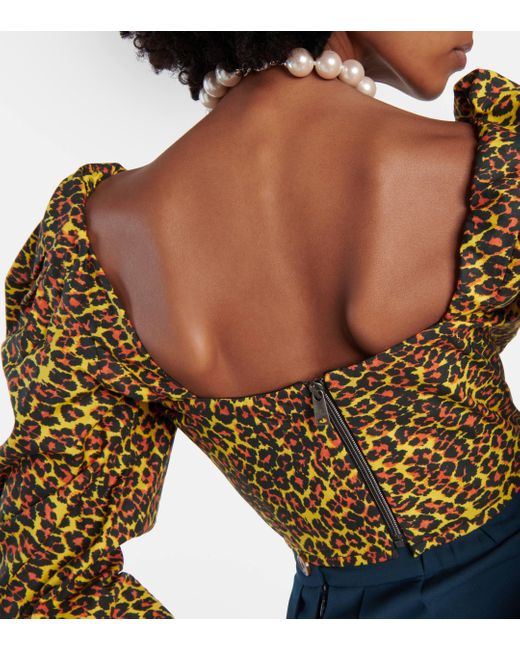 Vivienne Westwood Brown Sunday Leopard-print Corset Top