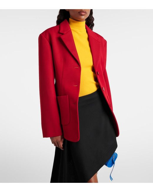 Loewe Red Wool-Blend Blazer