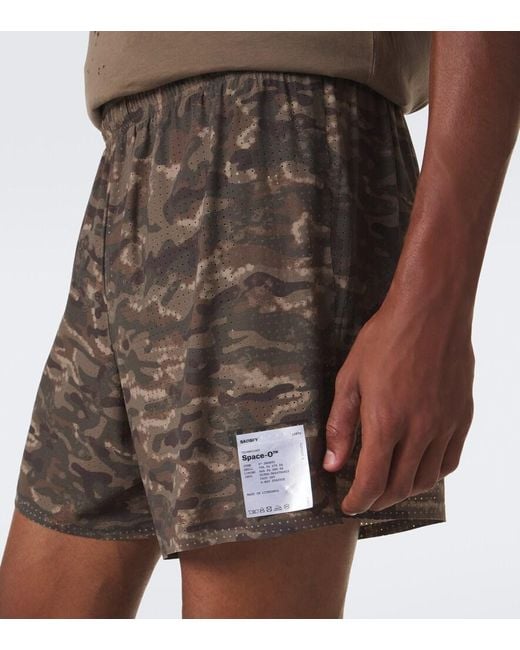 Satisfy Gray Space‑O 5" Camouflage Running Shorts for men