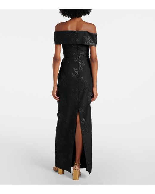 Rebecca Vallance Black Henrietta Brocade Bustier Gown